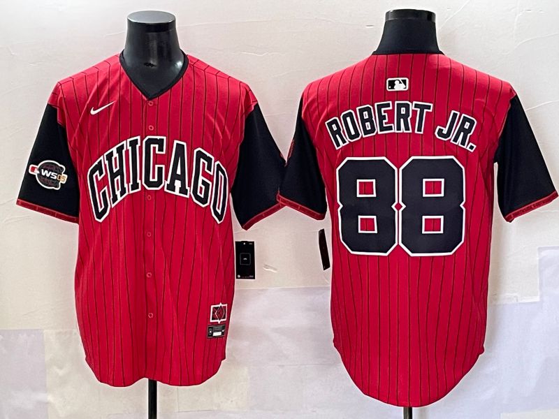 Men 2025 Chicago White Sox #88 Robert jr Red Joint Name Nike MLB Jersey style 97